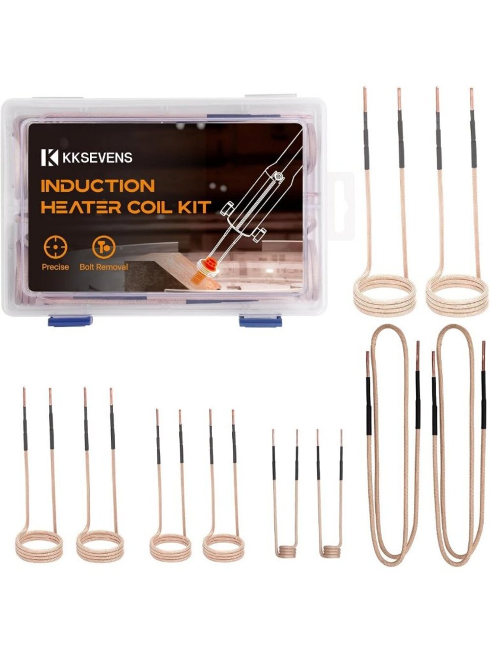 10PCS Induction Heater Coil Kit - Flexible Coils for Bolt Removal, Long Lifespan